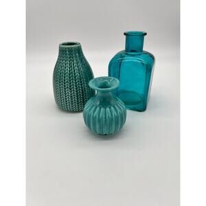 Set of 3 Small Vases-Shades of Blue